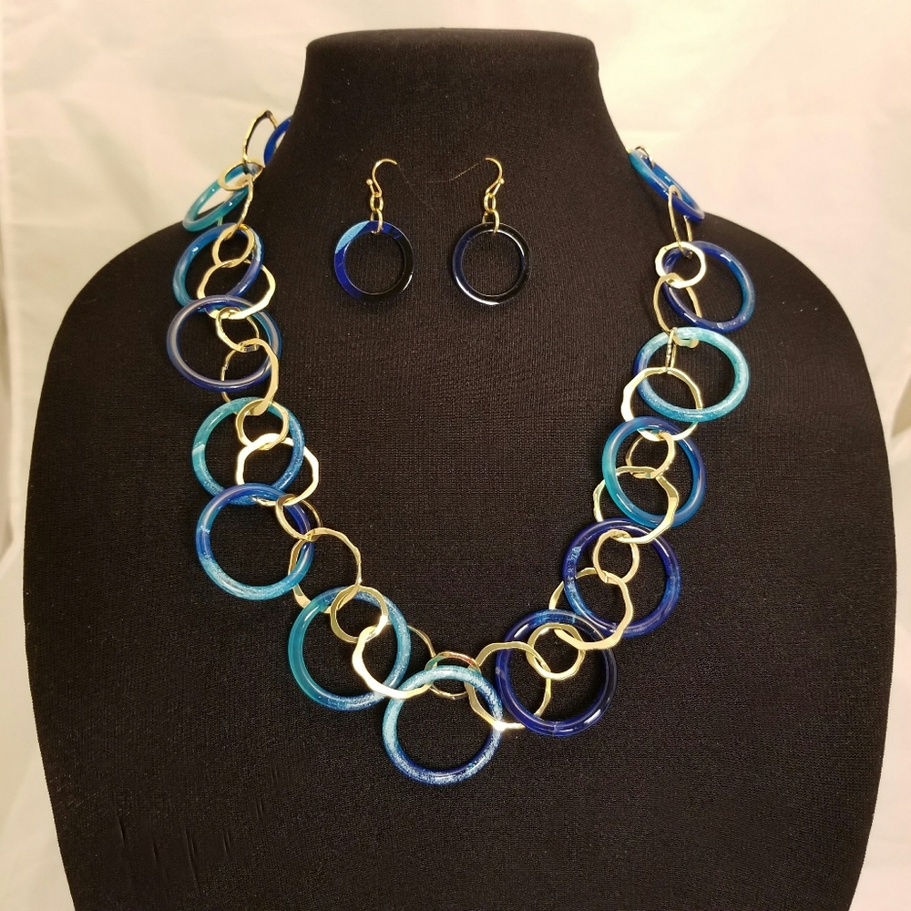 Cloie Acetate And Metal Hoop Necklace